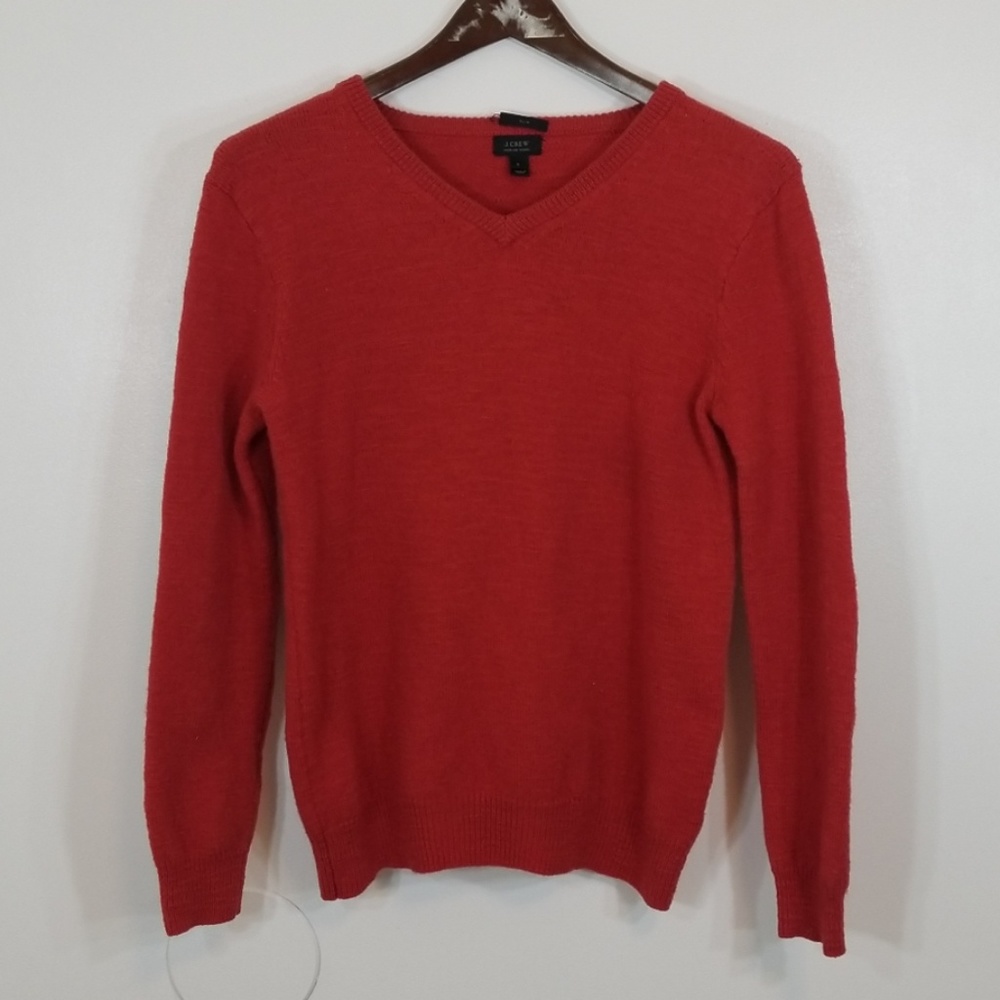 J Crew 100% Wool Elbow patch Slim Fit Sweater
